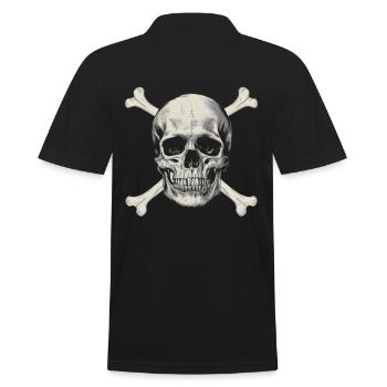 Drapeau pirate Crâne avec des os - Polo Homme - noir - Dos - Kai (181cm)