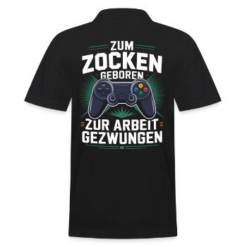 Jeux vidéo Pc Gamer Zocker Zocken - Polo Homme - noir - Dos - Kai (181cm)