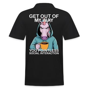 Licorne drôle - Polo Homme - noir - Dos - Kai (181cm)