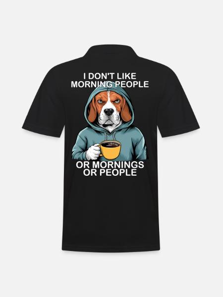 Funny Beagle - Men's Polo Shirt - black