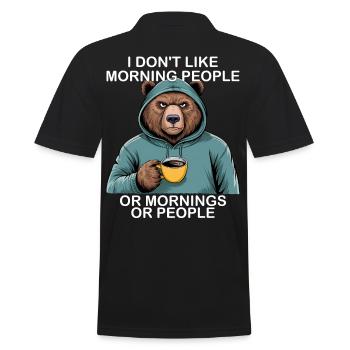 Funny Bear Grizzly - Men's Polo Shirt - black - Back - Kai (181cm)