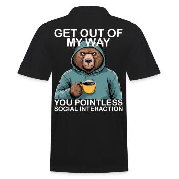 Drôle d’ours Grizzly - Polo Homme - noir - Dos - Kai (181cm)