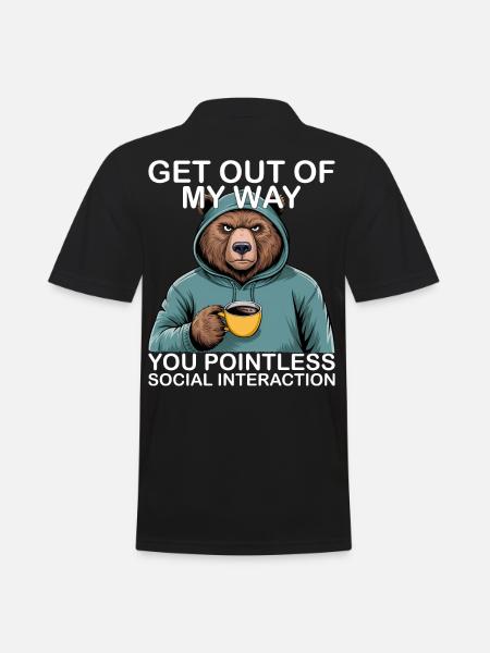 Funny Bear Grizzly - Men's Polo Shirt - black