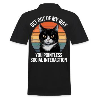 Funny Black Cat - Men's Polo Shirt - black - Back - Kai (181cm)