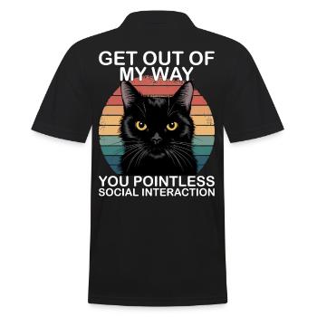 Funny Black Cat - Men's Polo Shirt - black - Back - Kai (181cm)