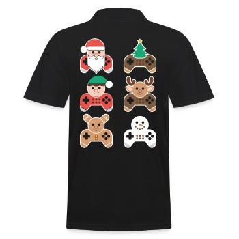 Gamer Weihanchten Gaming Weihnachten Zocken Zocker - Männer Poloshirt - Schwarz - Hinten - Kai (181cm)