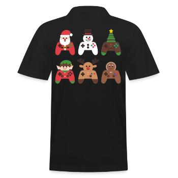 Gamer Weihanchten Gaming Weihnachten Zocken Zocker - Männer Poloshirt - Schwarz - Hinten - Kai (181cm)