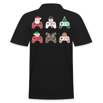 Gamer Weihanchten Gaming Weihnachten Zocken Zocker - Männer Poloshirt - Schwarz - Hinten - Kai (181cm)