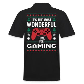 Gamer Weihanchten Gaming Weihnachten Zocken Zocker - Männer Poloshirt - Schwarz - Hinten - Kai (181cm)