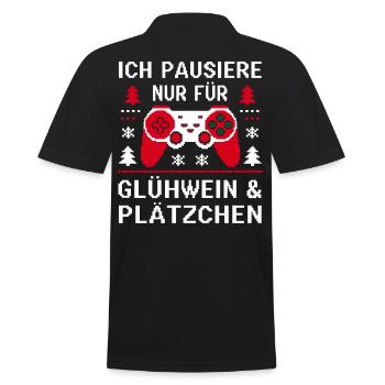 Gamer Weihanchten Gaming Weihnachten Zocken Zocker - Männer Poloshirt - Schwarz - Hinten - Kai (181cm)