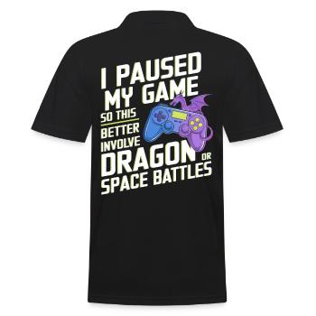 Gamer Gaming Zocken Zocker - Männer Poloshirt - Schwarz - Hinten - Kai (181cm)