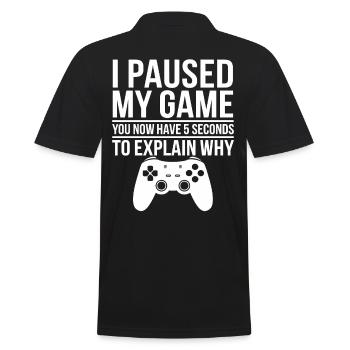 Gamer Gaming Zocken Zocker - Männer Poloshirt - Schwarz - Hinten - Kai (181cm)