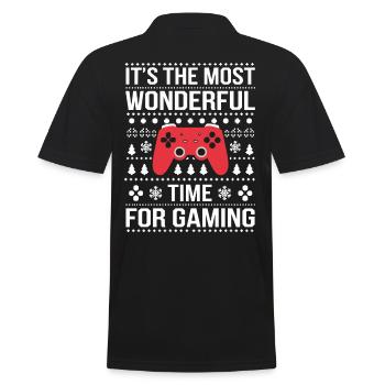 Gamer Weihnachten Gaming Zocken Zocker - Männer Poloshirt - Schwarz - Hinten - Kai (181cm)