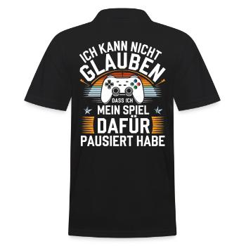Gamer Gaming Zocken Zocker - Männer Poloshirt - Schwarz - Hinten - Kai (181cm)