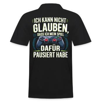 Gamer Gaming Zocken Zocker - Männer Poloshirt - Schwarz - Hinten - Kai (181cm)