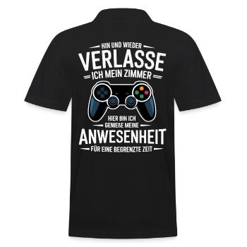 Gamer Gaming Zocken Zocker - Männer Poloshirt - Schwarz - Hinten - Kai (181cm)