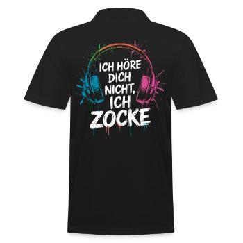 Gamer Gaming Zocken Zocker - Männer Poloshirt - Schwarz - Hinten - Kai (181cm)