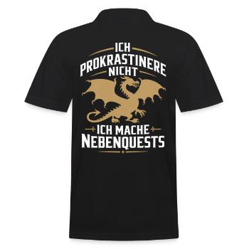 Gamer Gaming Zocken Zocker - Männer Poloshirt - Schwarz - Hinten - Kai (181cm)