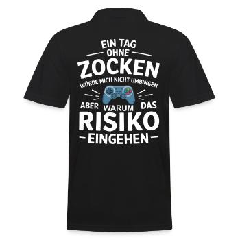 Gamer Gaming Zocken Zocker - Männer Poloshirt - Schwarz - Hinten - Kai (181cm)
