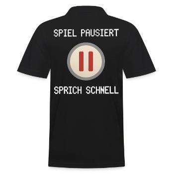 Gamer Gaming Zocken Zocker - Männer Poloshirt - Schwarz - Hinten - Kai (181cm)