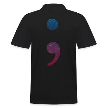 Santé mentale Dépression Point-virgule - Polo Homme - noir - Dos - Kai (181cm)