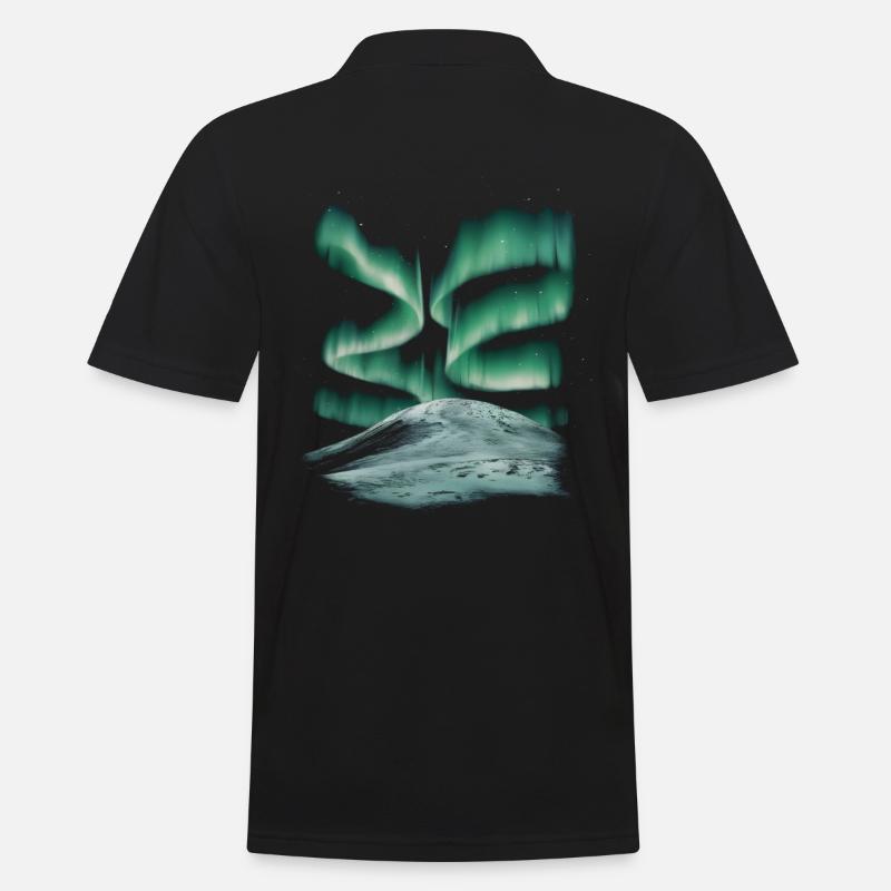 Polarlichter Nordlights - Männer Poloshirt - Schwarz