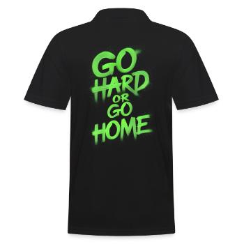 Go hard or go home spray painted party saying - Men's Polo Shirt - black - Back - Kai (181cm)
