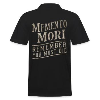 Memento mori Denk daran, dass du sterben musst - Männer Poloshirt - Schwarz - Hinten - Kai (181cm)