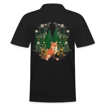 Renards, Renards, Forêt, Animaux de la forêt, Habitants de la forêt - Polo Homme - noir - Dos - Kai (181cm)