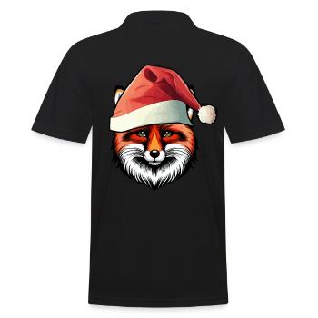 Nikolaus Santa Weihnachtsmann Fuchs Füchse - Männer Poloshirt - Schwarz - Hinten - Kai (181cm)