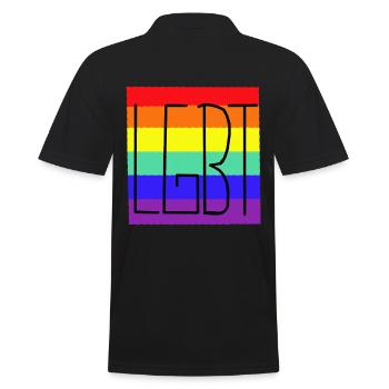 LGBT Rainbow Rainbow Flag Gay Pride - Men's Polo Shirt - black - Back - Kai (181cm)