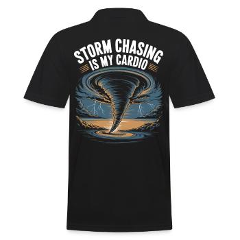 Storm Chaser Costume Storm Chaser - Men's Polo Shirt - black - Back - Kai (181cm)