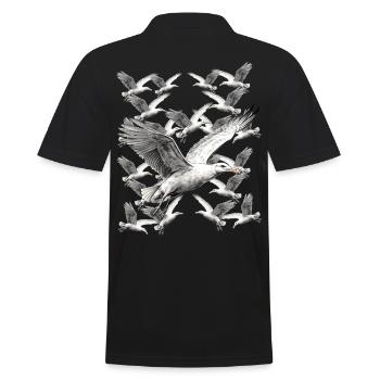 Seagull Seagulls Maritime - Men's Polo Shirt - black - Back - Kai (181cm)