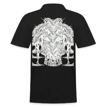 Unicorn Unicorns Mythical Creatures Mythical Animals Fable - Men's Polo Shirt - black - Back - Kai (181cm)