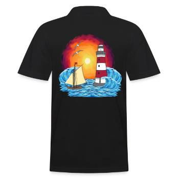 Phare Voilier Navires Maritimes Navire - Polo Homme - noir - Dos - Kai (181cm)