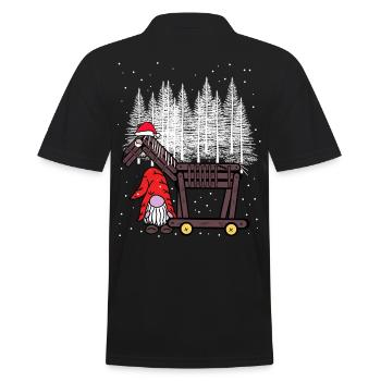 Cadeau de Noël Père Noël Cheval Drôle Drôle - Polo Homme - noir - Dos - Kai (181cm)