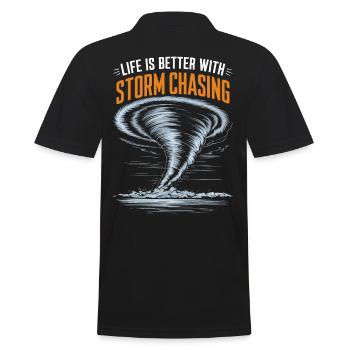 Storm Chaser Costume Storm Chaser - Men's Polo Shirt - black - Back - Kai (181cm)