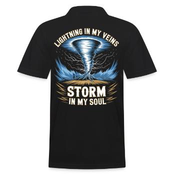 Storm Chaser Costume Storm Chaser - Men's Polo Shirt - black - Back - Kai (181cm)