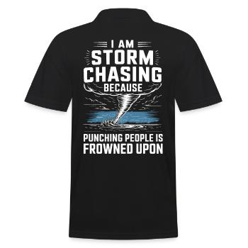 Storm Chaser Costume Storm Chaser - Men's Polo Shirt - black - Back - Kai (181cm)