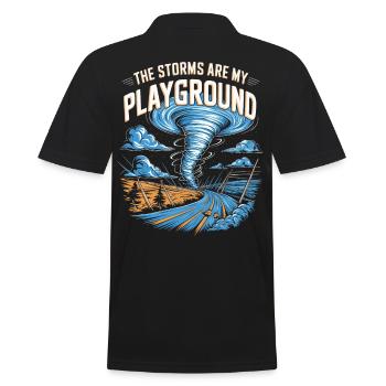 Storm Chaser Costume Storm Chaser - Men's Polo Shirt - black - Back - Kai (181cm)