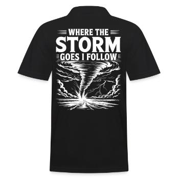 Storm Chaser Costume Storm Chaser - Men's Polo Shirt - black - Back - Kai (181cm)