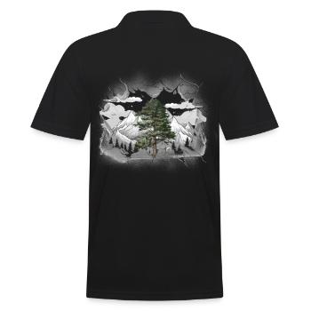 Nature Mountains Mountains Mountain Mountaineers Hike - Men's Polo Shirt - black - Back - Kai (181cm)