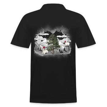 Hiver Montagnes Moutons Santa Tyrol Montagnes - Polo Homme - noir - Dos - Kai (181cm)