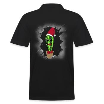 Saint-Nicolas Belle-mère Noël Cactus - Polo Homme - noir - Dos - Kai (181cm)
