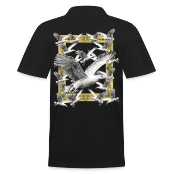 Maritim, Mouettes, Oiseaux marins, Mer du Nord, Mer Baltique - Polo Homme - noir - Dos - Kai (181cm)