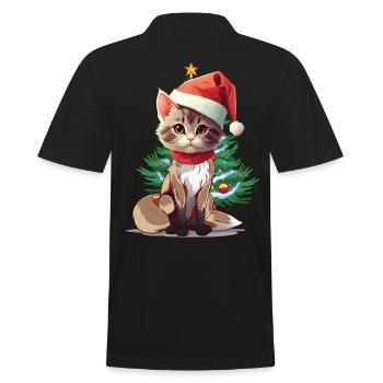 Cats Santa Claus Santa Claus Santa Christmas - Men's Polo Shirt - black - Back - Kai (181cm)