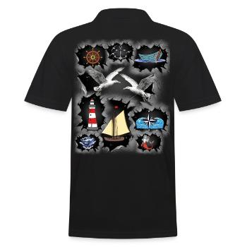 Croisière maritime Seagulls Lighthouse Capitaine de navire - Polo Homme - noir - Dos - Kai (181cm)