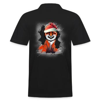 St. Nicholas Christmas Christmas Xmas Fox Child - Men's Polo Shirt - black - Back - Kai (181cm)