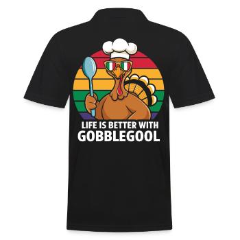 Dinde Thanksgiving Day Gobblegool - Polo Homme - noir - Dos - Kai (181cm)