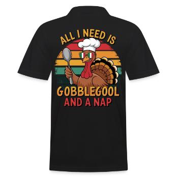 Truthahn-tag Thanksgiving Day Gobblegool - Männer Poloshirt - Schwarz - Hinten - Kai (181cm)